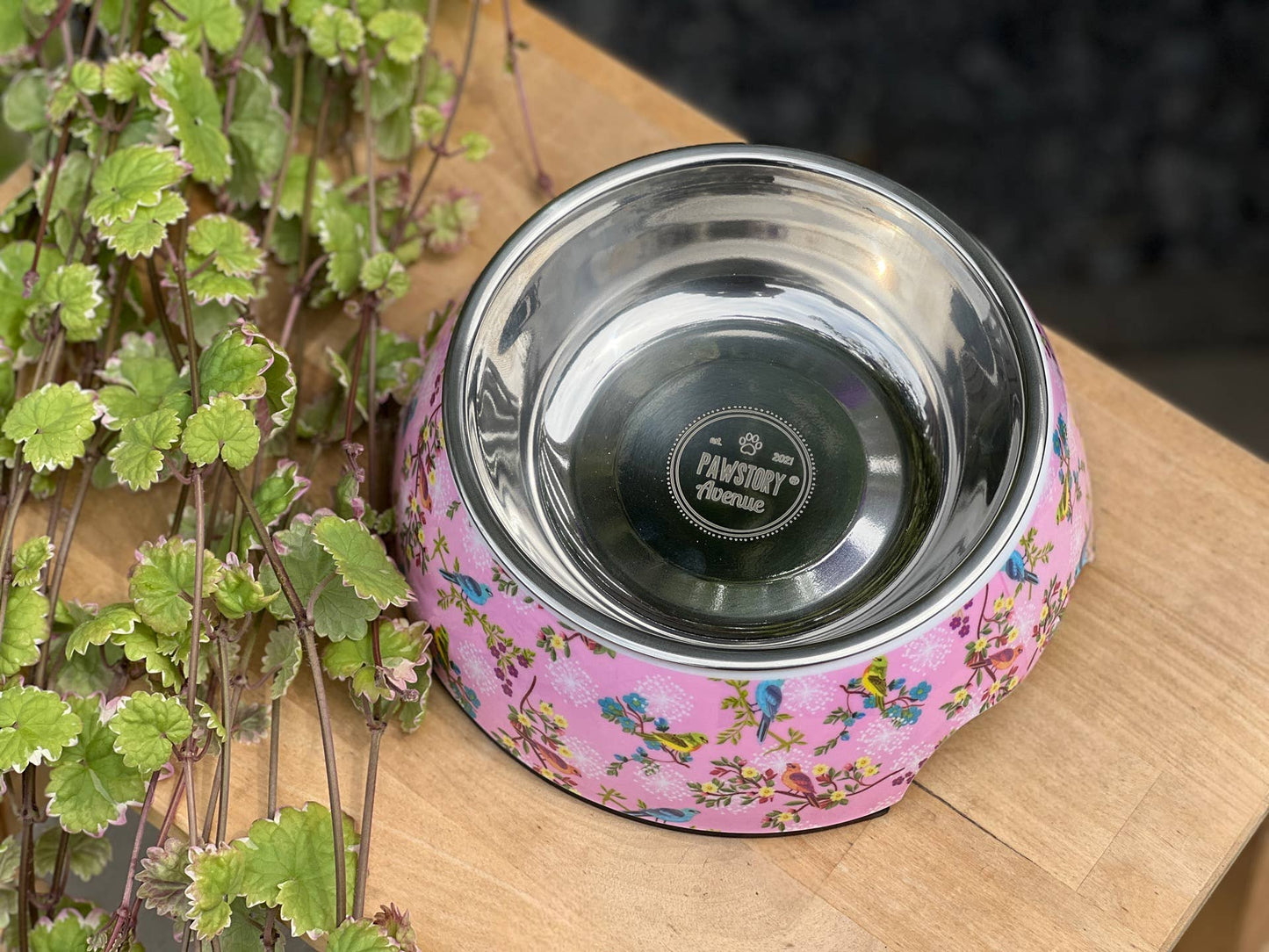 PawStory Avenue Classic Pet Bowl – Rosy Paradise